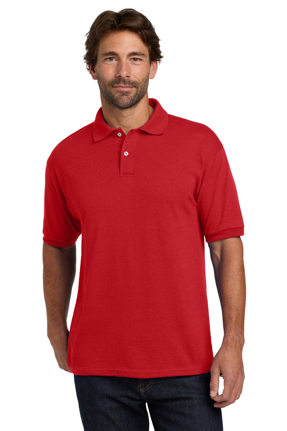 HanesÂ® EcoSmartÂ® - 5.2-Ounce Jersey Knit Sport Shirt. 054X