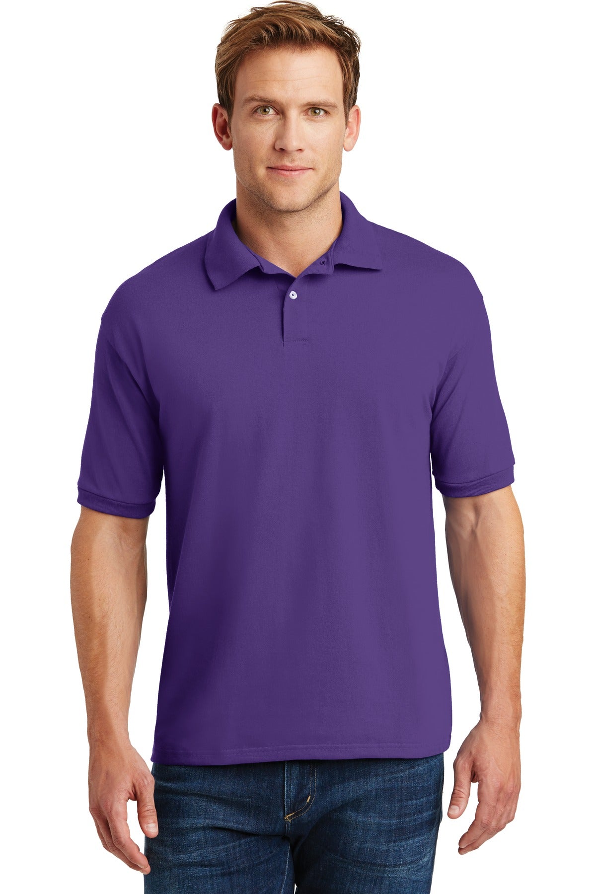 HanesÂ® EcoSmartÂ® - 5.2-Ounce Jersey Knit Sport Shirt. 054X