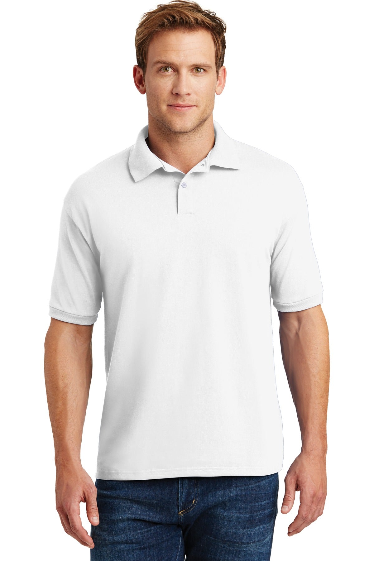 HanesÂ® EcoSmartÂ® - 5.2-Ounce Jersey Knit Sport Shirt. 054X