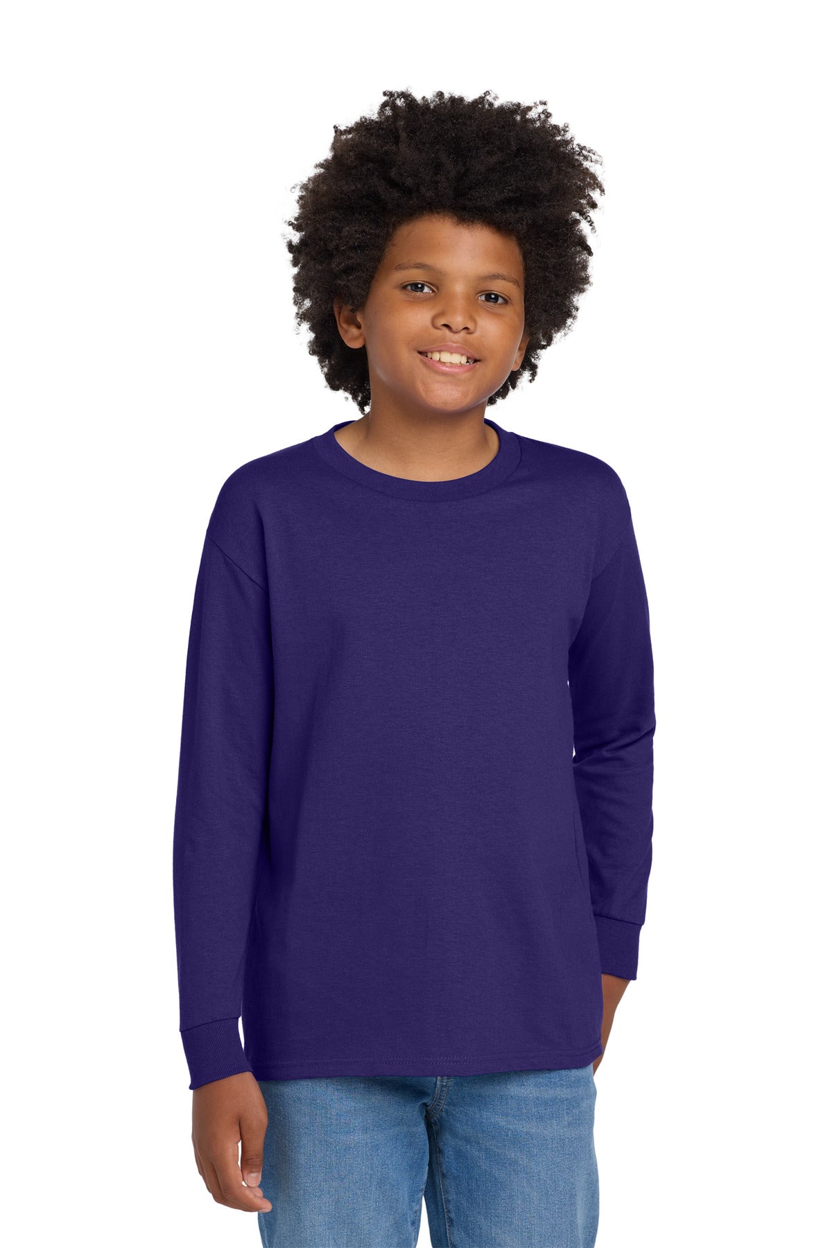 Gildan® Youth Heavy Cotton™ 100% Cotton Long Sleeve T-Shirt. 5400B