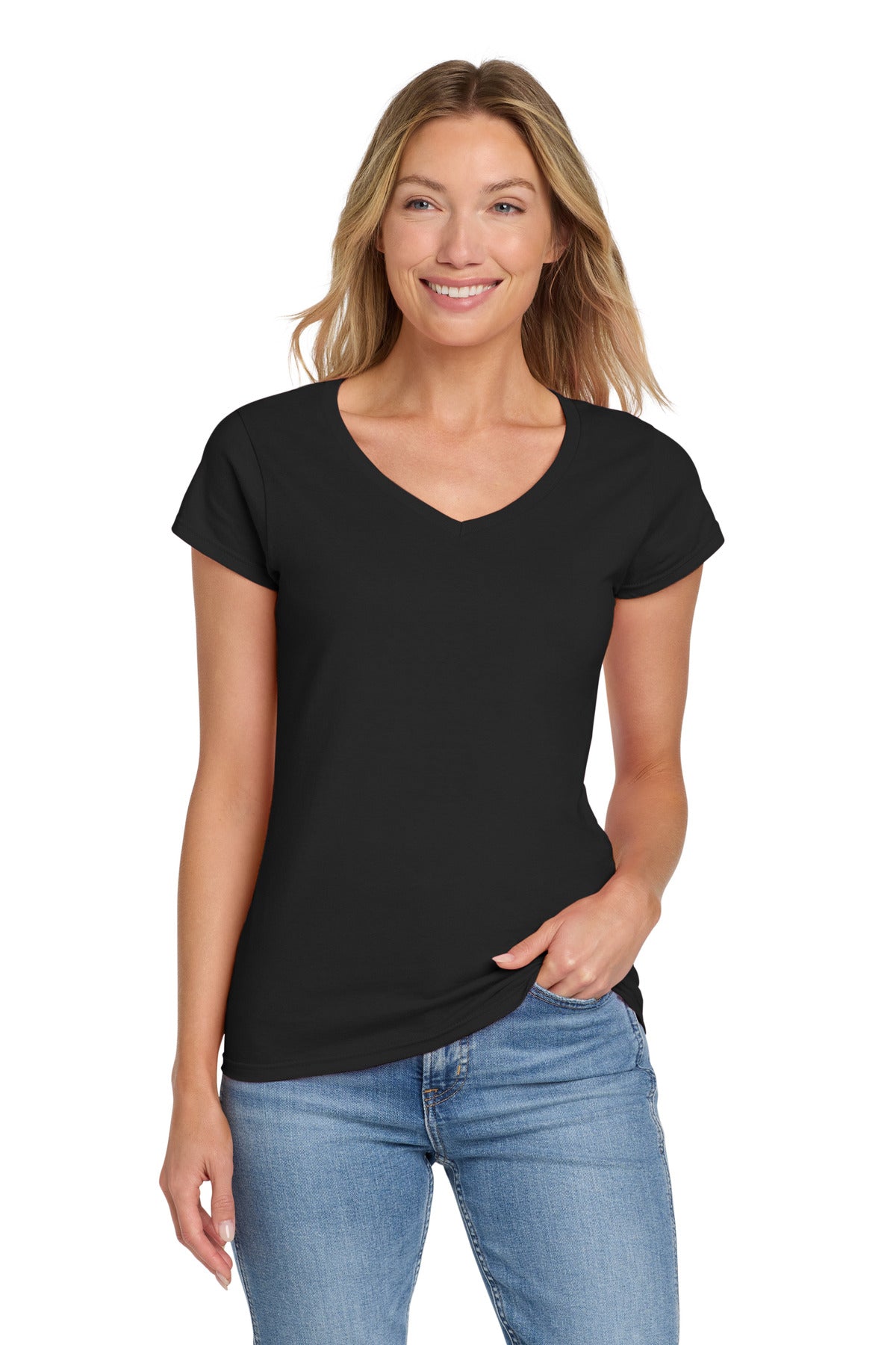 Gildan Softstyle® Women's Fit V-Neck T-Shirt. 64V00L