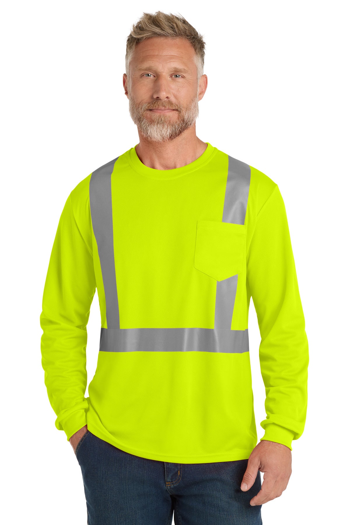 CornerStone ® ANSI 107 Class 2 Mesh Long Sleeve Tee. CS201